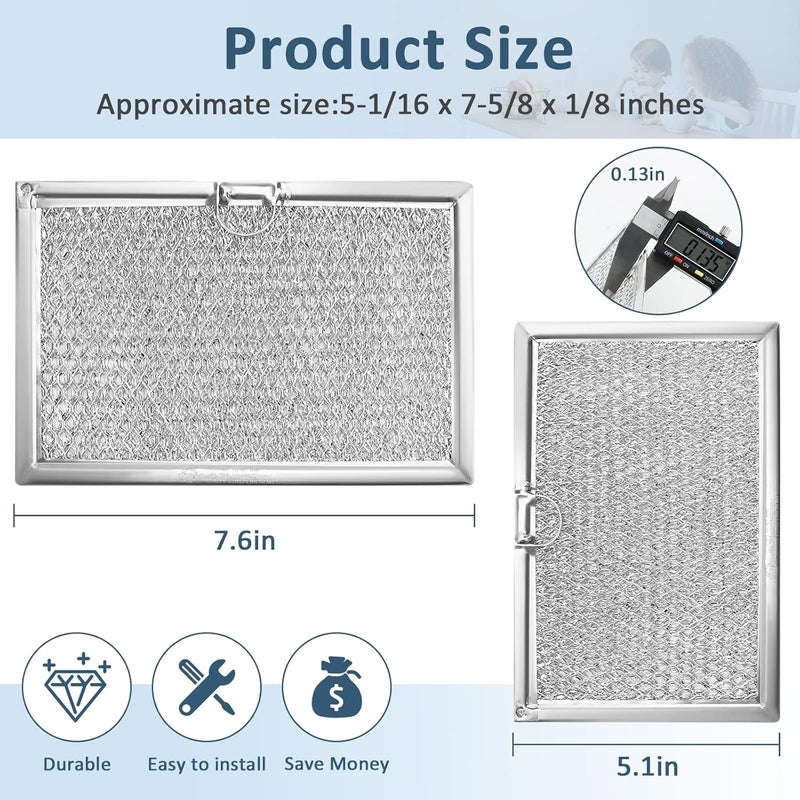 Fetechmate WB06X10608 5304464105 Microwave Grease Filter fit for Frigi.daire G.E Microwave by Replace 5304517871 5304478913 5304509444 5 x 7-5/8 Microwave Grease Filter, Pack of 2 - Image 3